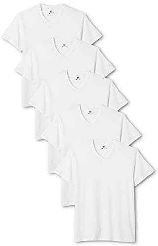 Lower East LE156 Camiseta, Blanco (Paquete de 5), 3XL (Pack de 5) para Hombre