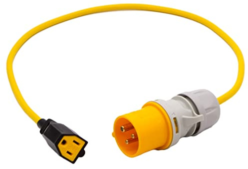 IP44 110volt 16Amp plug to NEMA USA Mains Socket Fly Lead. Power Tool American Appliance Hookup Adaptor for Use on Stepdown, Industrial, Generator (1 Metre)