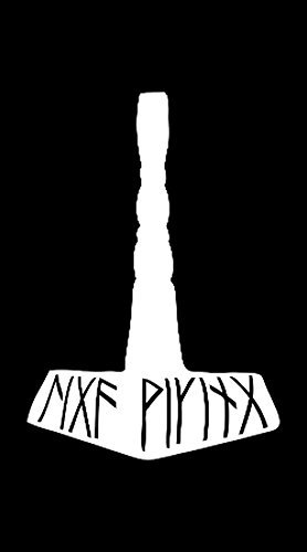 Asatru Versand Thors Hammer - Liga Viking Autoaufkleber | Der Car Sticker für Wikinger und Viking Metal Fans (weiß)