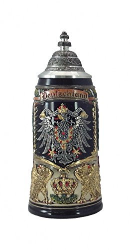Zöller & Born Bierkrug Adler Jagd Seidel 1 Liter Bierseidel mit Zertifikat
