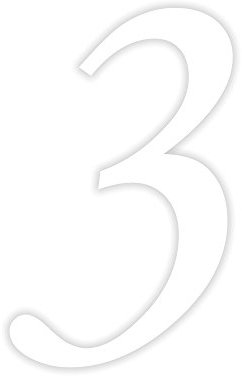 timalo® Aufkleber Hausnummer - 3 - weiß, 10 cm hoch - Kleben statt Bohren, selbstklebend für Briefkasten, Mülltonne, Haustür