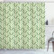 ABAKUHAUS Botanisch Duschvorhang, symmetrische Grün, Stoffliches Gewebe Badezimmerdekorationsset mit Haken, 175 x 200 cm, Grün Hellgrün