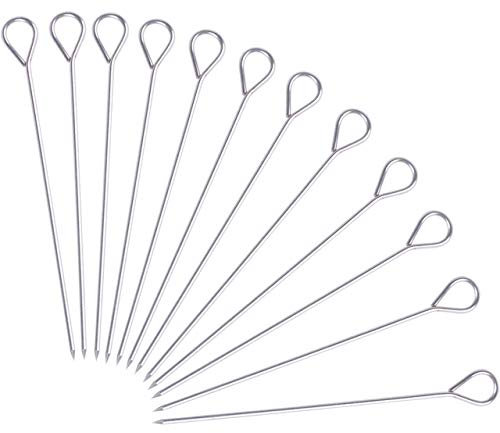 HONSHEN Turkey Lacers for Trussing Turkey,6 inches Stainless Steelmetal skewers,Set of 12