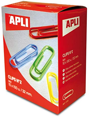 Apli Büroklammern, 32 mm, bunt, 5 Stück