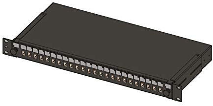 Desconocido - Bandeja de 19 Fibra Óptica 24 Puertos SC/APC Negro Plástico Montaje en Estante