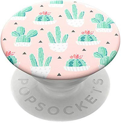 PopSockets 800428 PopGrip - Expanding Stand and Grip with Swappable Top - Cactus Pot,White