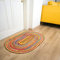 RAJRANG BRINGING RAJASTHAN TO YOU Chindi Jute Oval Teppich - 61x92 cm Baumwolle Flickenteppich Handgewebt Geflochtene Boho Dekorative Indische Wohnzimmer Schlafzimmer Teppiche - Mehrfarbig