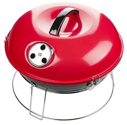 Brentwood Tragbarer Holzkohlegrill 35,6 cm rot