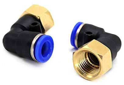 Tuyau PLF '' OD 4-12mm - Filetage intérieur M5 '' 1/8 '' 1/4 '' 3/8 '' 1/2 '' Raccord de tube de raccord coudé femelle pneumatique,Tuyau de 6mm de diamètre extérieur, 3/8 ''