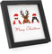 PHOTOLINI Bilderrahmen Spardose zum Befüllen 20x20 cm schwarz, Merry Chrismas Objektrahmen Geldgeschenke, 4 austauschbare Motive, Aufstellen & Aufhängen, DIY - perfekt zum Basteln und als Geschenk