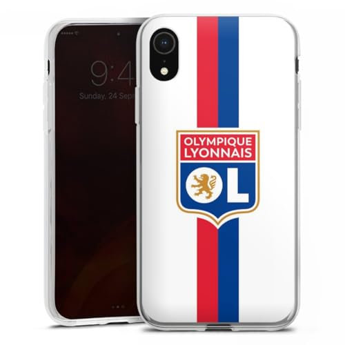 Coque en Silicone Compatible avec Apple iPhone XR Etui Silicone Coque Souple Football OL Olympique Lyonnais