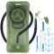 Trinkblase 2L Auslaufsicher Wasserreservoir, Militärische grüne Wasserspeicher-Blase Tasche mit isoliertem Schlauch für Trinkrucksack, Outdoor, Wandern, Camping, Laufen, Radfahren, Reinigungsset