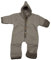 Cosilana Baby Fleece-Overall mit Kapuze, Kratzschutz kbT Wolle Bio Baumwolle (62-68, Latte-Macciatio Melange)