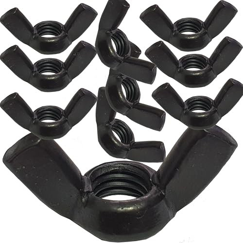Black Stainless Steel Wing Nuts DIN315 Blackened Finish Nut Fasteners and Fixings (Pack of 10) (M3 / 3mm)