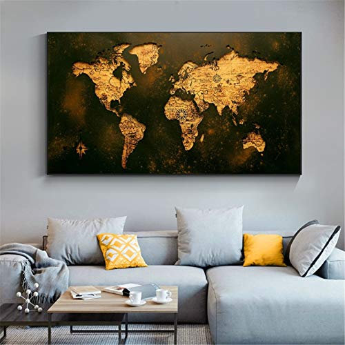 SWECOMZE DIY 5D Diamant Painting, Diamant Painting Bilder Weltkarte DIY Diamant Gemälde Diamant Malerei Mosaik Kreuzstich Strass Gemälde Wall/Eingang/Büro Dekorationen (100x50cm)