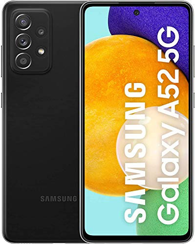 Samsung Galaxy A52 5G Smartphone ohne Vertrag 6.5 Zoll Infinity-O FHD+ Display 128 GB Speicher 4.500 mAh Akku und Super-Schnellladefunktion schwarz 30 Monate Herstellergarantie [Exklusiv bei Amazon]