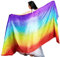 Leemiman Damen-Schleier, 2,5 m lang, Bauchtanz, Seide, handgefertigt, gefärbt, Regenbogenfarben, Einheitsgröße