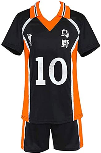 Yanny Anime Cosplay Kostüm High School Volleyball Sportswear Karasuno Hinata Shoyo Tobio Kageyama Halloween Cosplay Jerseys Uniform (S, Stil 10)