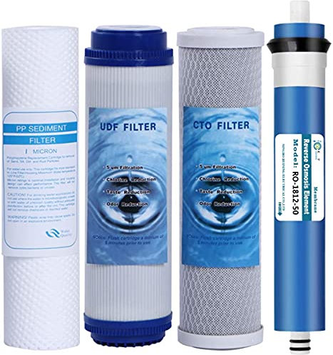 HUINING Wasserfilter-Set, Ersatz-Kartusche, 25,4 x 6,3 cm, 5 Mikron für alle Heim-RO-Systeme, jede Standard-RO-Einheit und Wasserfiltersystem unter der Spüle (50GDP)