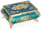 SUMNACON Vintage Metal Small Jewelry Box Trinket Box with Flower Pattern, Retro Trinket Storage Organzier Box Jewelry Holder Box for Rings Earrings Necklace (Small, Light Blue)