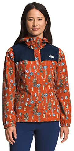 THE NORTH FACE Antora Summit Damen Jacke Navy/Bronze Rostrost, Kaktus-Druck, Größe L, Summit Kaktus-Print, Navy/Rost-Bronze, Large, Summit Kaktus-Aufdruck Navy/Rostrot Bronze, 42