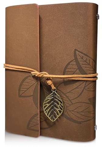 PU Leder Notizbuch Braun Vintage Nachfüllbar Gebunden Schönes Reisetagebuch Tagebuch Ringbuch Skizzenbuch Vintage Notizbuch A6 Braun