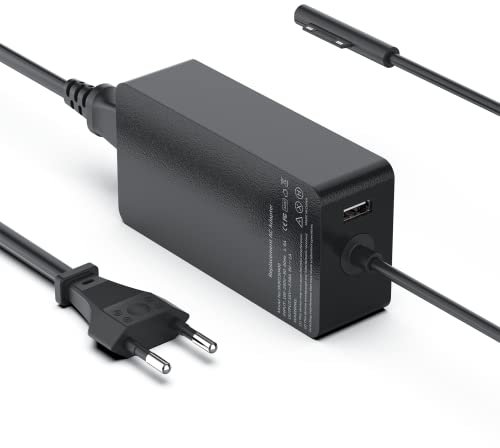 Cargador Surface Pro 65W 15V 4A para Microsoft Surface Pro 8/7/7+/6/5/4/X Laptop 4/3 Go 3/2 Modelo 1706 1796 1800,Surface Laptop/Surface Book/Surface Go Adaptador Windows Tablet Surface con puerto USB