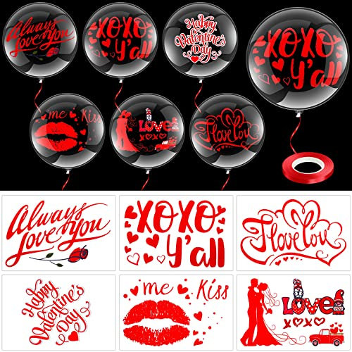 72 Valentinstag Bobo Ballon Dekorationen enthalten 48 Stück 50,8 cm Bubble Transparente Ballons 24 Stück Valentinstag Herz Bobo Ballon Aufkleber für Valentinstag Party Innen- und Außenbedarf