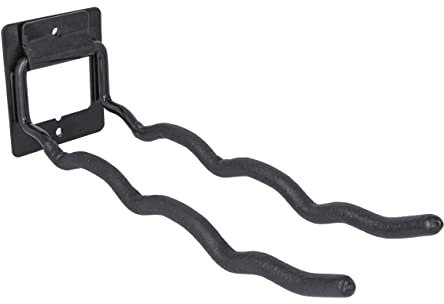 Amig - Gancho Plegables para Colgar Herramientas - Soporte Montaje en Pared - Acero Zincado - Recubrimiento Goma Antideslizante - Capacidad Carga 15kg - Ideal para Bicicletas y Herramientas de Jardín