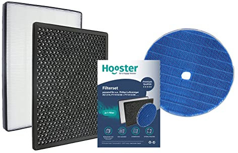 3in1-SET HEPA Filter + Aktivkohlefilter + Befeuchtungselement passend für Philips Luftreiniger 2000 Series AC2887 AC2889 | Ersatz für FY2420 FY2422 und FY3435
