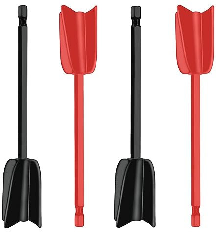 Resin Mixer Paddles, 4 Pack Epoxy Mixer Attachment for 1/4” Drills for Powerful Mixing, Reusable Paint Mixer, Paint Stirrer Drill Attachment for Mixing Epoxy Resin Painting Ceramic Glaze