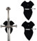 HHUXIUE Schwert Halter Wand montiert Schwert Rack Axt Halter Schwert Hänger für Wand Schwert Halter Display Axt Vertikal Display und Dekoration (Schwarz 2er Satz)