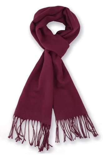 vimate Burgundy Schal für Männer Frauen, Winter leicht Hals warm lange Schal (DE-Burgundy)