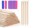 100 Stück Rosenholzstäbchen Maniküre,Doppelseitige Orange Holzstäbchen,Nagelhautschieber Holz Sticks für Maniküre Kunst Pediküre Nagelhautpflege.