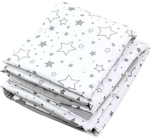 TupTam Kinder Gemusterte Bettdecken Set Ganzjahresdecke Bettdecke Kopfkissen Flachkissen 2tlg., Farbe: Graue Galaxie, Größe: 135x100 cm