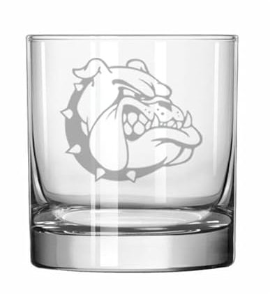 MIP Verre à whisky 325 ml avec motif tête de bouledogue
