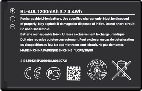 BL-4UL Replacement Battery for Nokia 3310, 3.7V [1300mAh] Batteries are suitable for Nokia 3310 TA-1036, 225 RM-1011 RM-1126 RM-1012 Battery