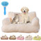 Gienslru Calming Pet Sofa, Calming Dog Bed Fluffy Plush pet Sofa, Memory Foam Removable Washable Pet Sofa, for Medium Small Dogs ＆Cats (White, L)