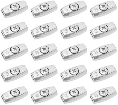 LT Easiyl Drahtseilklemmen, verzinkter Stahl, eiförmig, Kabelklemme, geeignet für Stahlseildurchmesser 3 mm, Doppelloch, 27 mm x 14,5 mm, 20 Stück