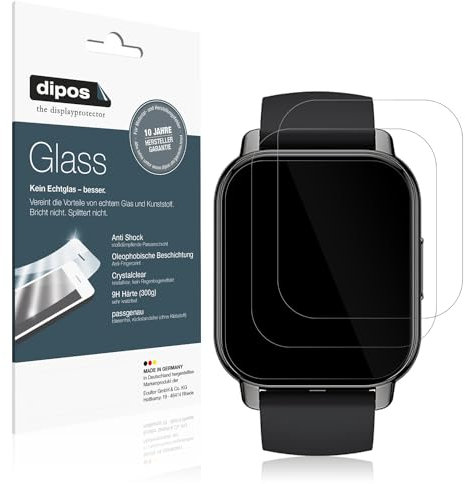 dipos I 2X Protector de Pantalla Compatible con Vtech Kidizoom Smartwatch MAX Vidrio Flexible Cristal Proteccion 9H