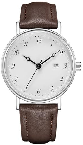 CIVO Armbanduhr Herren Lederarmband Herrenuhr: Analog Wasserdicht Quarz Uhren Herren mit Datum Runden Business Uhr