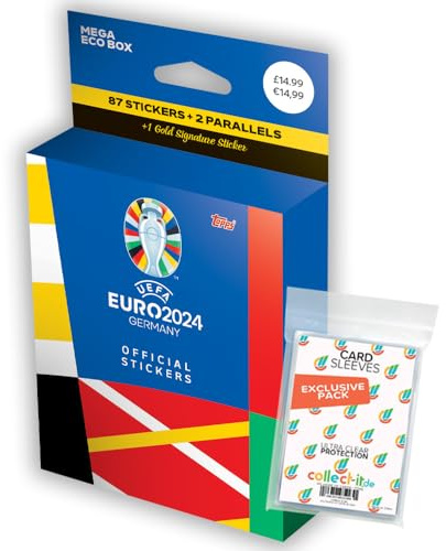 Bundle mit UEFA EURO 2024 Germany - Sammelsticker - 1 Mega Eco Box + Exklusive collect-it Hüllen