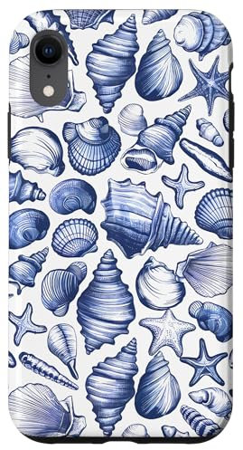 Coastal Beach Summer Ocean Seashell Blue Aesthetic Case for iPhone XR