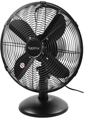 sygonix Ventilateur de Table 40 W (Ø x H) 335 mm x 415 mm Noir