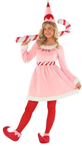 Morph Elfenkostüm Damen Rosa, Elfen Kostüm Damen, Elf Kostüm Frauen, Weihnachtself Kostum, Elfenkleid, Elfenkostüm Frauen, Weihnachtskostüm, Kostume Weihnachten, L