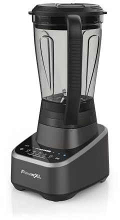 PowerXL SensiMax Batidora 1500W. Tecnología de Detección Inteligente, Pantalla LCD, 3 Funciones (Picado, Batido, Triturado de Hielo), Jarra de 2,13L y Shaker 720ml. 10 Niveles de Velocidad