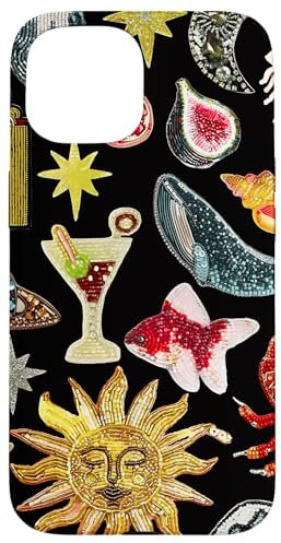 Vintage Print Art Collage Scrapbook Fliesen Y2K Eclectic Hülle für iPhone 15