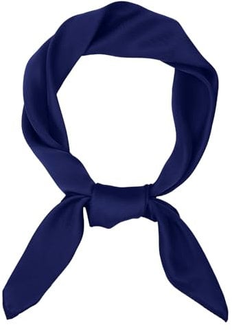 JasGood Damen Seidentuch Seide Leicht Eleganter Seidenschal Damen Bandana Halstuch Kopftuch Schal Vielseitiges Seidenschal für Frauen,Marineblau