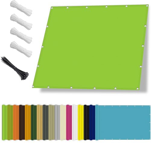 Sonnensegel wasserdicht 1.8x2m,Sonnenschutz- und Wetterschutz-Markise, UV-Schutz Schattiernetz mit Ösen und Kordel für Garten und Terrasse- Grün