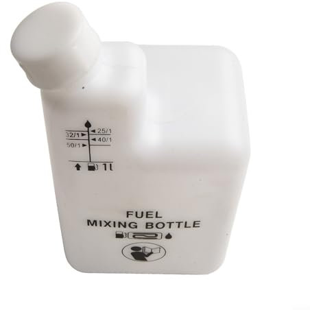 Volakebeing Botella mezcladora de aceite combustible de motor de 2 tiempos de 1 litro, mezclador de relación de gasolina para motosierras, recortadoras, 32:1, 50:1, 40:1, 25:1, medidas precisas